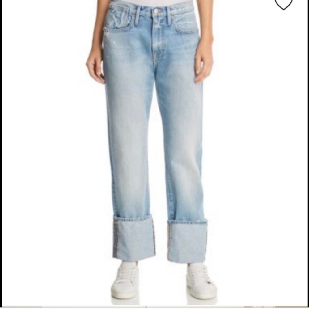 Frame Le Oversized Straight Cuffed Jeans